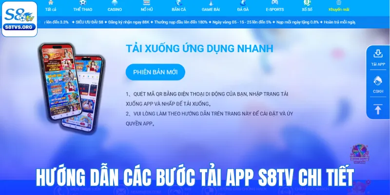 Hướng dẫn các bước tải app S8TV chi tiết